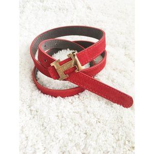 Red suede belt